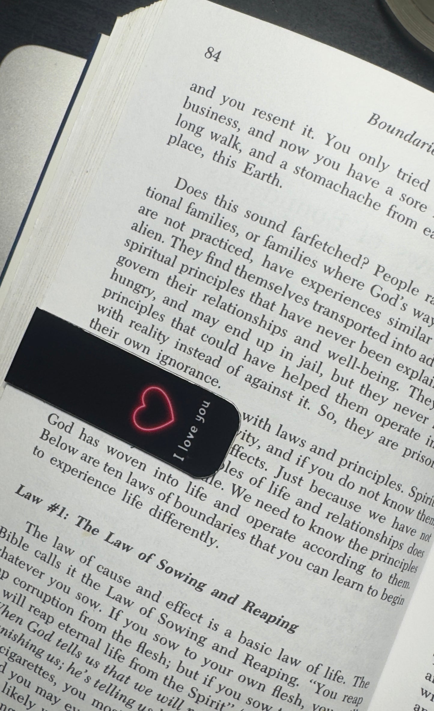 Neon Heart Romance Magnetic Bookmark_6R