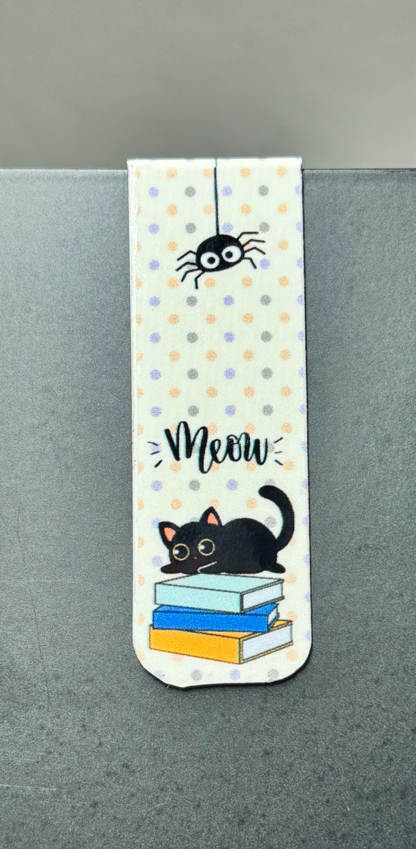 Cat Books & Spider Magnetic Bookmark_9H