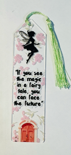 Handmade Floral Fairy Bookmark with Tassel – Acrylic Bookmark for Book Lovers