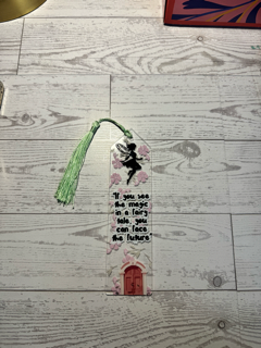 Handmade Floral Fairy Bookmark with Tassel – Acrylic Bookmark for Book Lovers