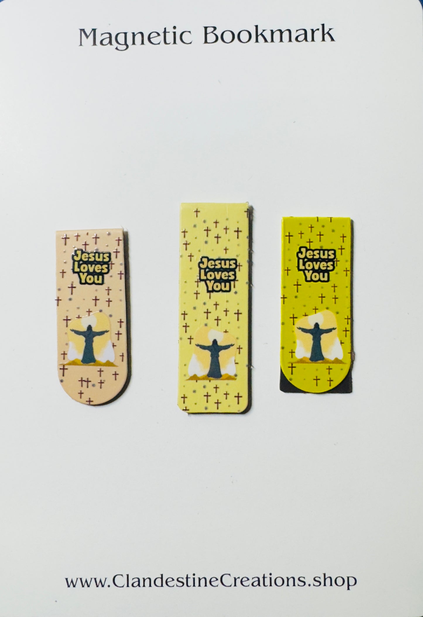 "Jesus Loves You" Magnetic Bookmark: 1C-RG