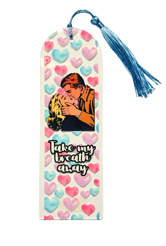 Romantic Retro Kiss Bookmark – "Take My Breath Away"
