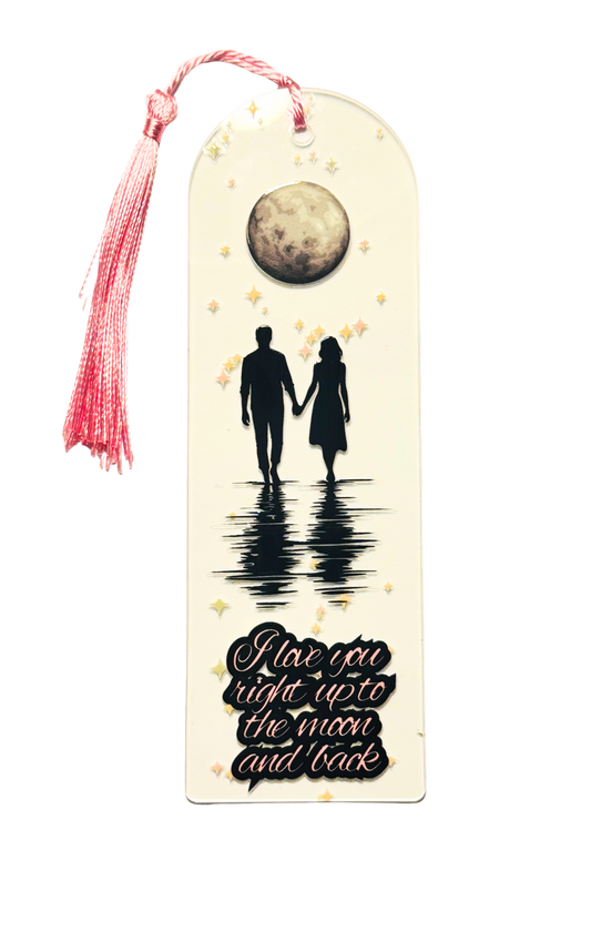 Romantic "To the Moon and Back" Bookmark