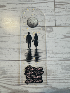 Romantic "To the Moon and Back" Bookmark